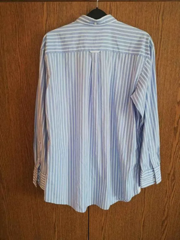 Cămașă cu dungi Gant L | Bleu, Mânecă lungă, Dungi, Bumbac - Image 3