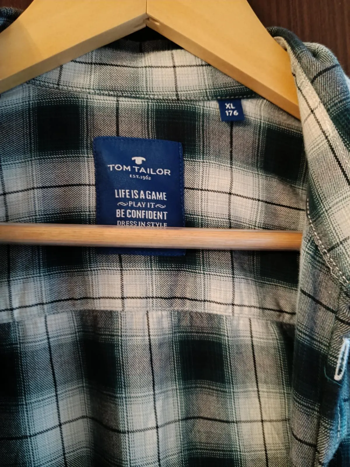Cămașă cu carouri Tom Tailor XL | Verde, Mânecă lungă, Carouri, Bumbac - Image 3