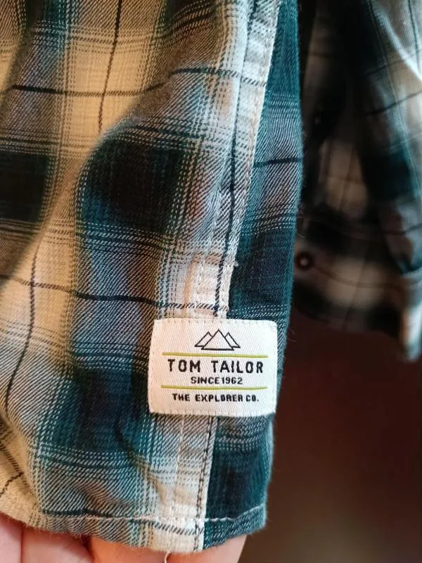 Cămașă cu carouri Tom Tailor XL | Verde, Mânecă lungă, Carouri, Bumbac - Image 5