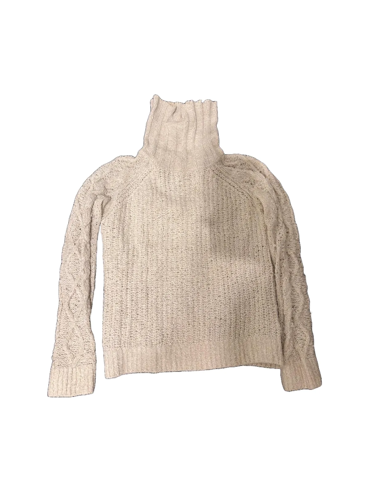 Pulover cu guler înalt Q S EU 38 | Crem, Normal, Mânecă lungă, Regular fit