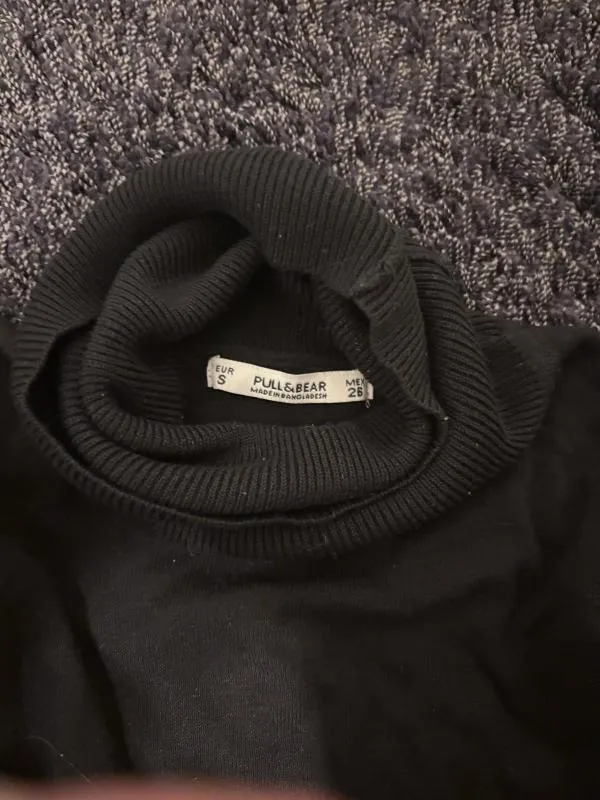 Pulover cu guler înalt Pull&Bear EU 36 | Negru, Normal, Mânecă lungă, Regular fit - Image 5