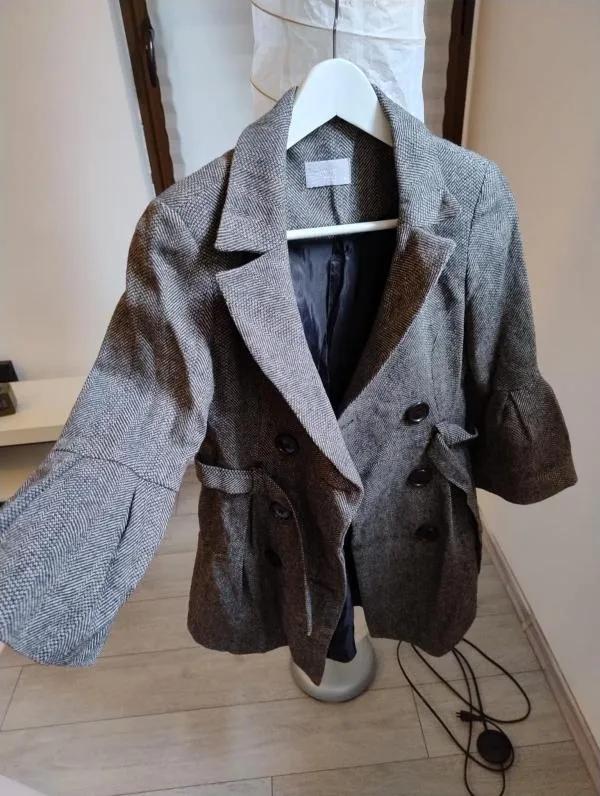 Palton din lână Ayette EU 36 | Gri, Fără glugă, Lână - Image 2