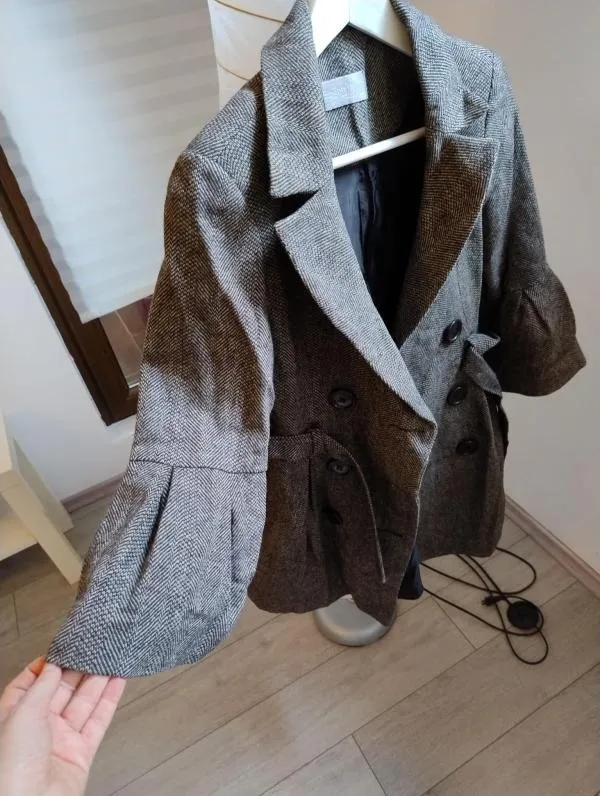 Palton din lână Ayette EU 36 | Gri, Fără glugă, Lână - Image 3