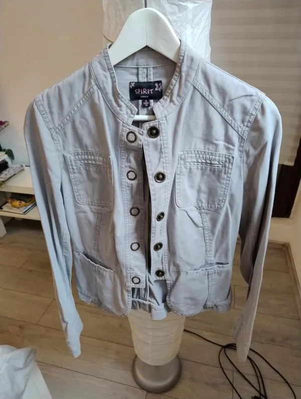 Geacă din denim Spirit London EU 36 | Gri, Fără glugă, Bumbac - Image 5