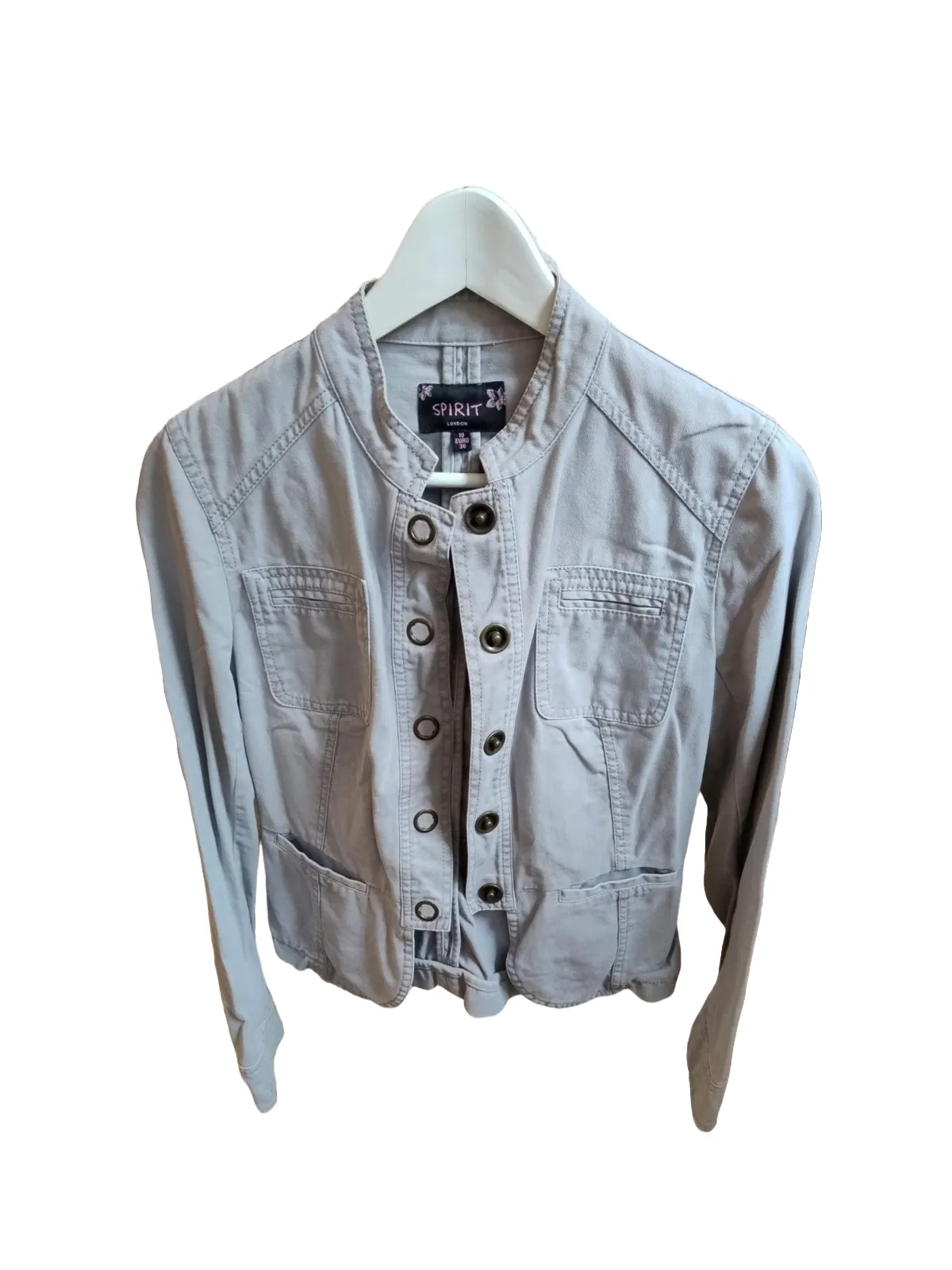 Geacă din denim Spirit London EU 36 | Gri, Fără glugă, Bumbac