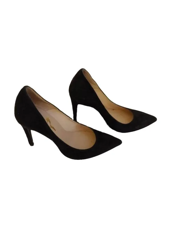 Pantofi cu toc înalt Las Lolas EU 37 | Negru, Piele întoarsă  Suede