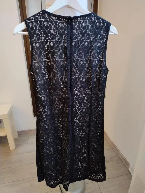 Rochie de seară Etam L | Negru, Midi, Fără mâneci, Dantelă - Image 3