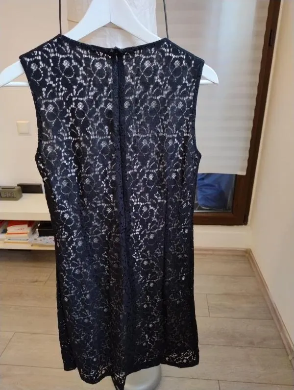 Rochie de seară Etam L | Negru, Midi, Fără mâneci, Dantelă - Image 4