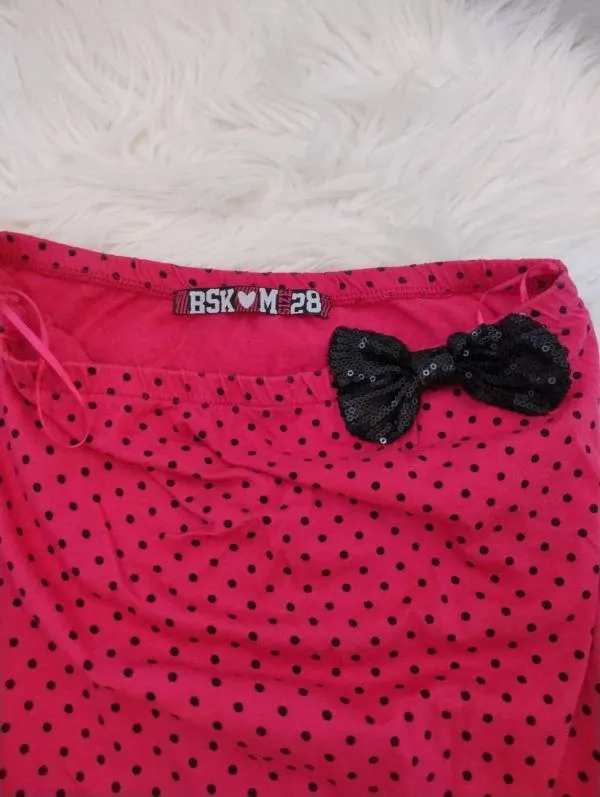 Salopetă Bershka EU 38 | Fuchsia, Scurtă, Cu umerii goi, Buline & Imprimeuri mici, Paiete, Bumbac - Image 4