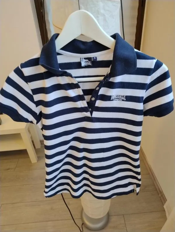 Tricou polo Lonsdale EU 36 | Bleumarin, Normal, Mânecă scurtă, Dungi, Bumbac - Image 2
