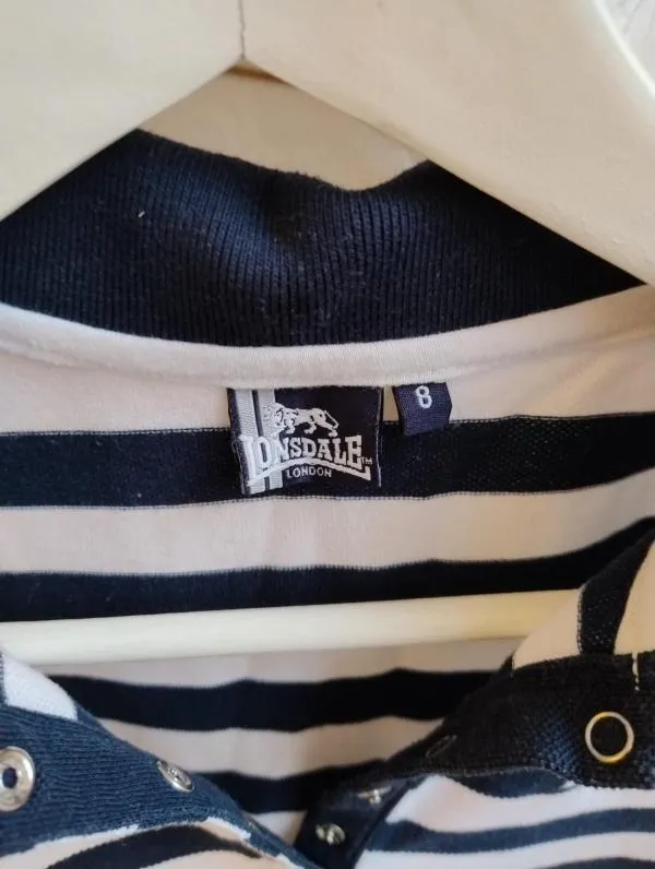 Tricou polo Lonsdale EU 36 | Bleumarin, Normal, Mânecă scurtă, Dungi, Bumbac - Image 3