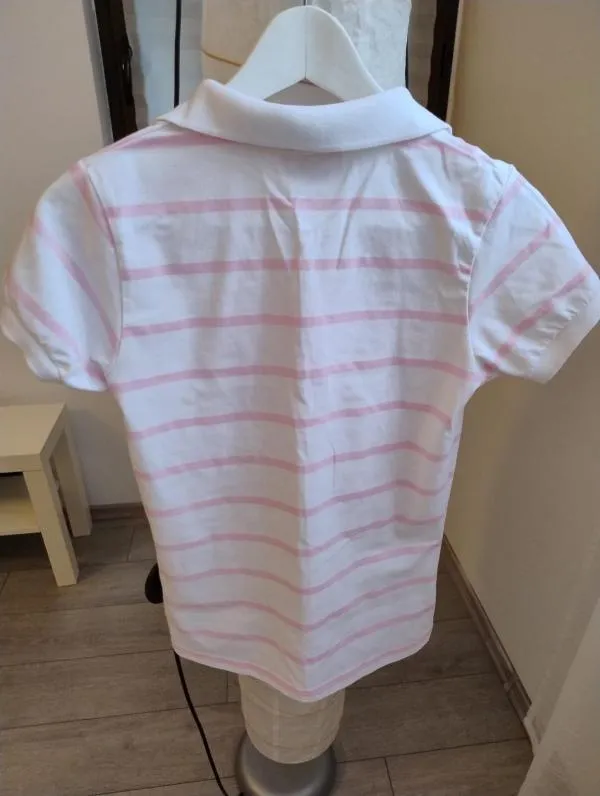 Tricou polo Lonsdale EU 38 | Roz, Normal, Mânecă scurtă, Dungi, Bumbac - Image 4