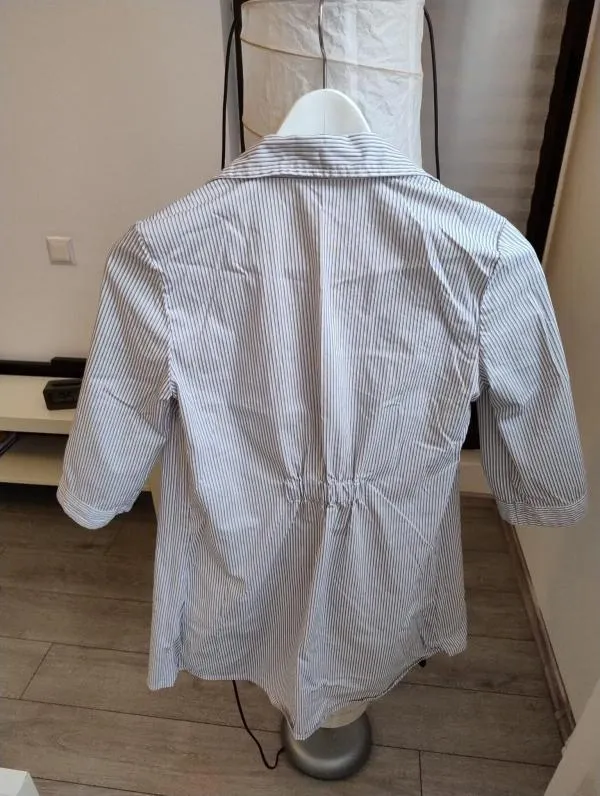 Cămașă Vero Moda EU 34 | Gri, Normal, Mânecă trei sferturi, Dungi, Bumbac - Image 3