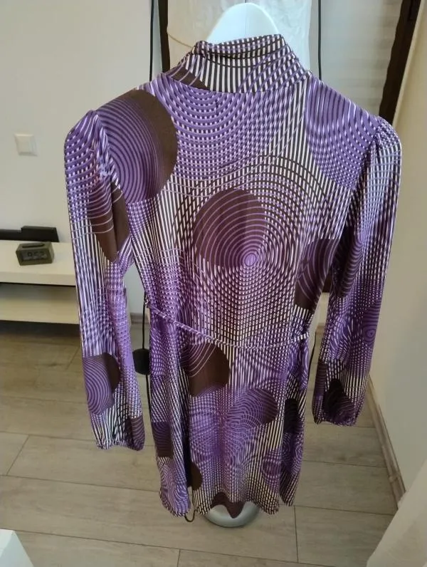 Rochie de vară Jennyfer EU 38 | Mov, Midi, Mânecă lungă, Abstract & Color Block, Poliester - Image 4