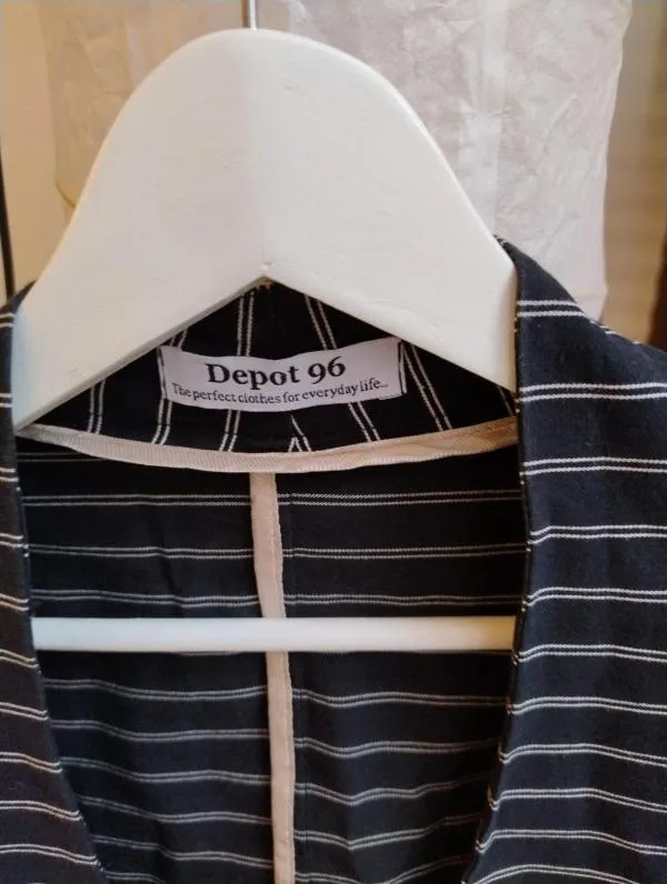 Sacou Depot 96 EU 36 | Negru, Normal, Mânecă lungă, Dungi, Bumbac - Image 3