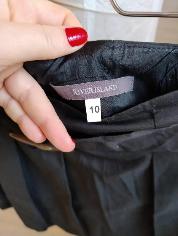 Fustă plisată River Island EU 38 | Negru, Mini, Plisată fit, Pliuri, Bumbac - Image 3