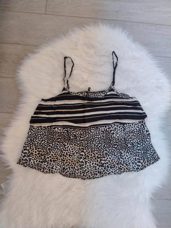 Maiou Stradivarius EU 38 | Multicolor, Normal, Bretele subțiri, Animal print, Bumbac - Image 4