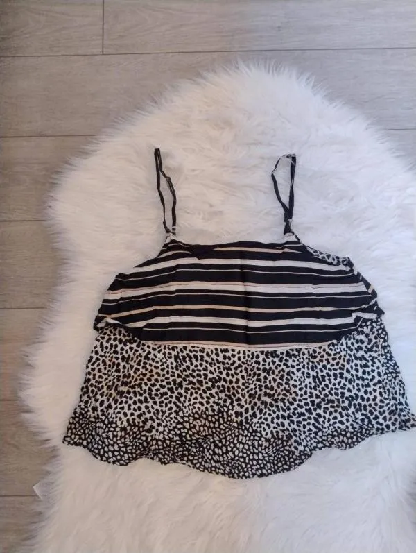 Maiou Stradivarius EU 38 | Multicolor, Normal, Bretele subțiri, Animal print, Bumbac - Image 2