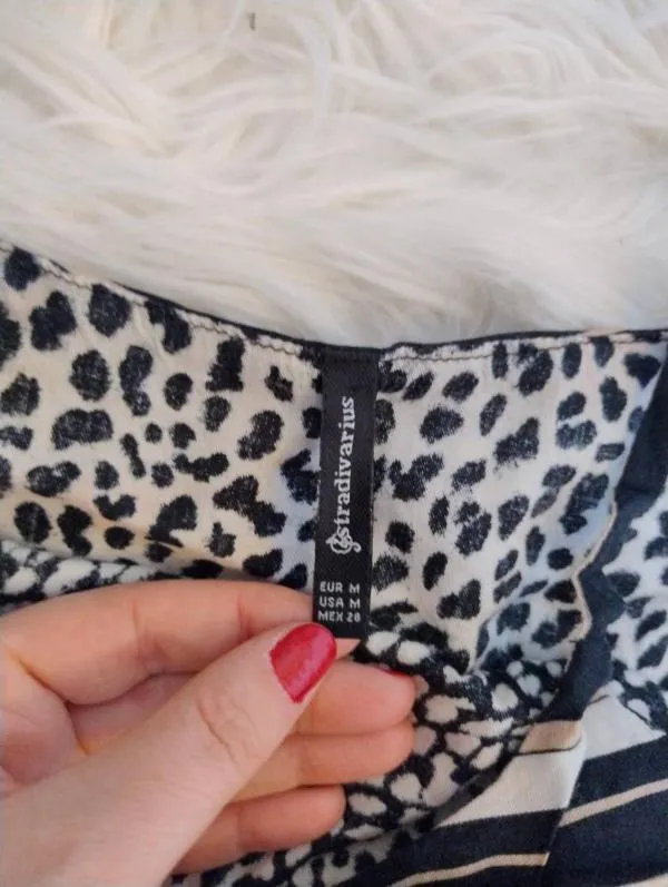 Maiou Stradivarius EU 38 | Multicolor, Normal, Bretele subțiri, Animal print, Bumbac - Image 3