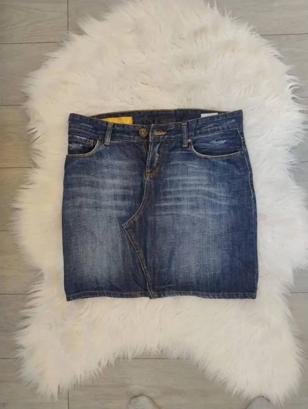 Fustă din denim Cross Jeans EU 36 | Bleumarin, Mini, Bumbac - Image 2