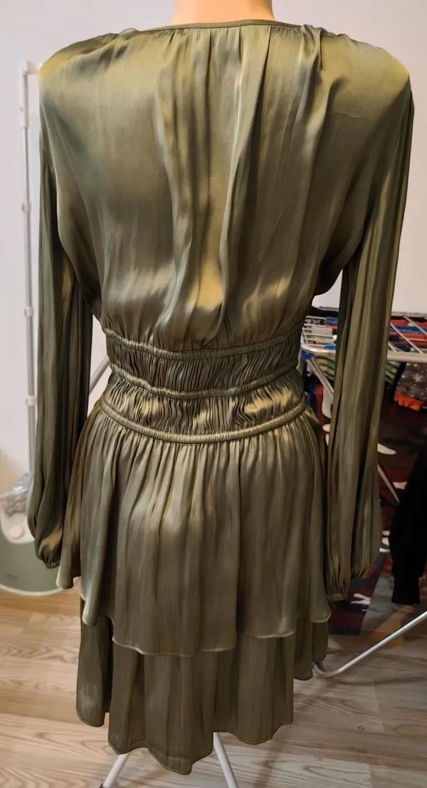 Rochie de seară Maje EU 38 | Khaki, Mini, Mânecă lungă, Satinat - Image 2