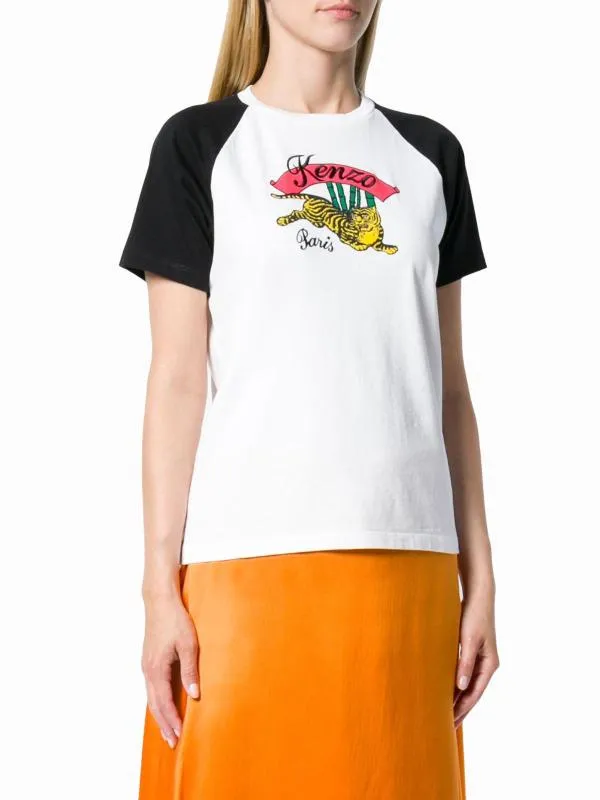 Tricou Kenzo Paris EU 38 | Alb, Normal, Mânecă scurtă, Logo, Broderie, Bumbac - Image 2