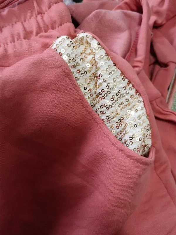 Compleu de vară cu pantaloni scurți Adrom S | Roz, Paiete, Bumbac - Image 4