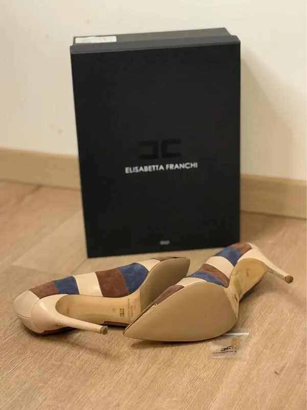 Pantofi cu toc înalt Elisabetta Franchi EU 36 | Bej, Abstract & Color Block, Piele naturală - Image 5