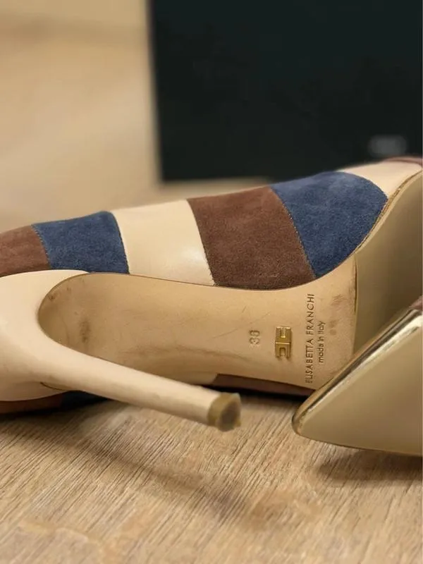 Pantofi cu toc înalt Elisabetta Franchi EU 36 | Bej, Abstract & Color Block, Piele naturală - Image 6