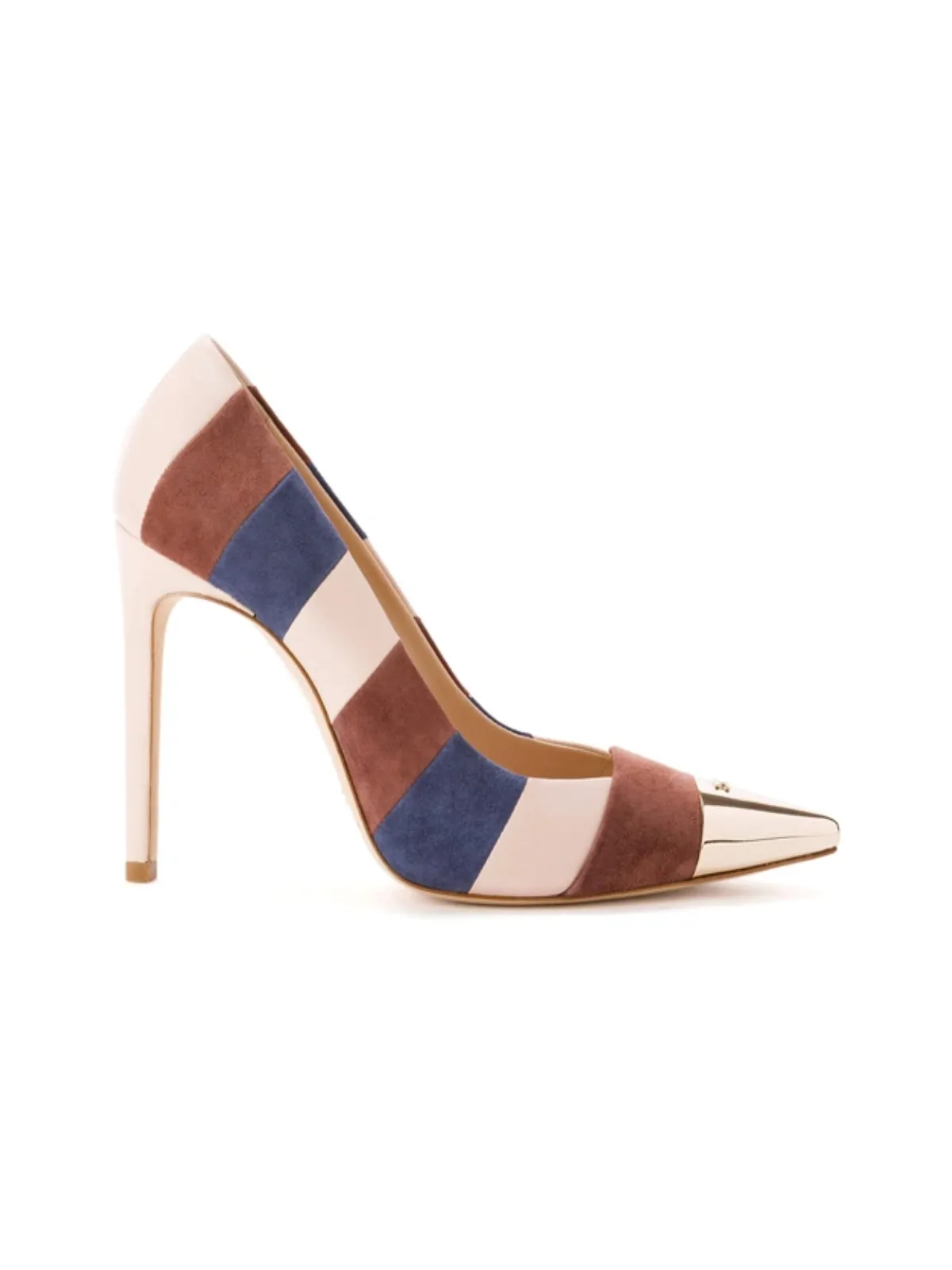 Pantofi cu toc înalt Elisabetta Franchi EU 36 | Bej, Abstract & Color Block, Piele naturală