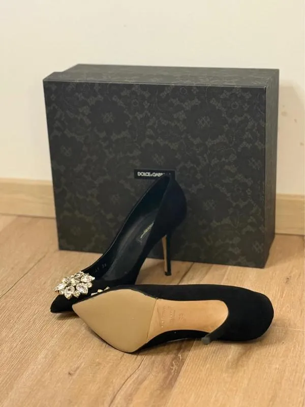 Pantofi cu toc înalt Dolce & Gabbana EU 36 | Negru, Piele întoarsă  Suede - Image 3