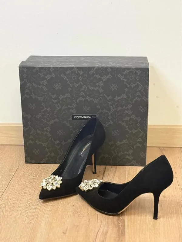 Pantofi cu toc înalt Dolce & Gabbana EU 36 | Negru, Piele întoarsă  Suede - Image 4