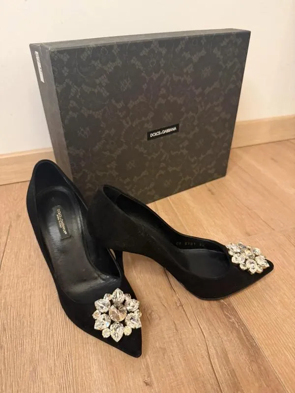 Pantofi cu toc înalt Dolce & Gabbana EU 36 | Negru, Piele întoarsă  Suede - Image 2