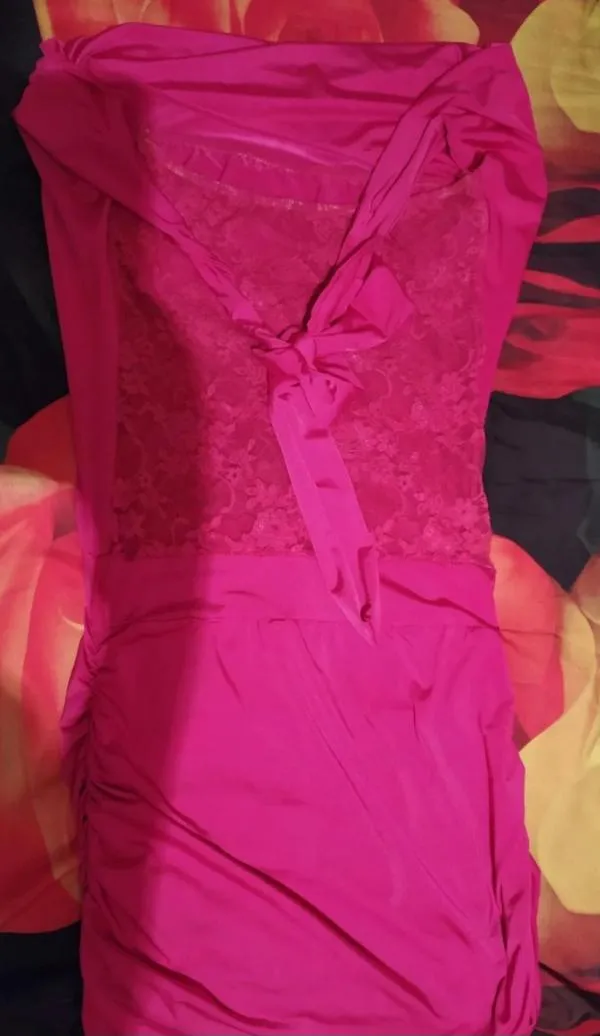 Rochie mulată Shein EU 38 | Fuchsia, Midi, Dantelă, Elastan - Image 5