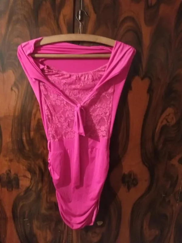 Rochie mulată Shein EU 38 | Fuchsia, Midi, Dantelă, Elastan - Image 2