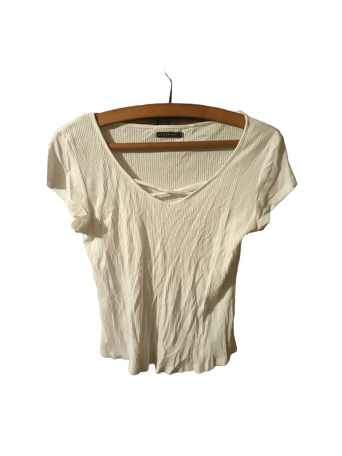 Tricou House Basic L | Alb, Normal, Bumbac