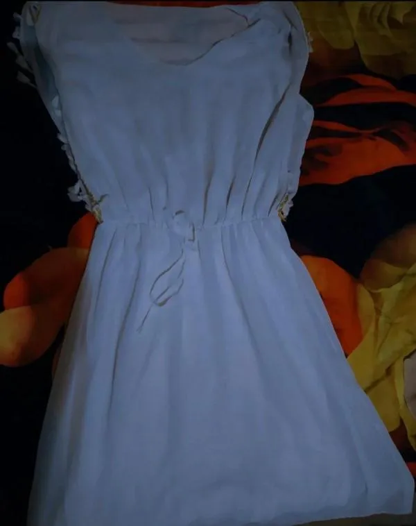 Rochie de plajă Made in Italy S-M | Alb, Mini, Fără mâneci - Image 5