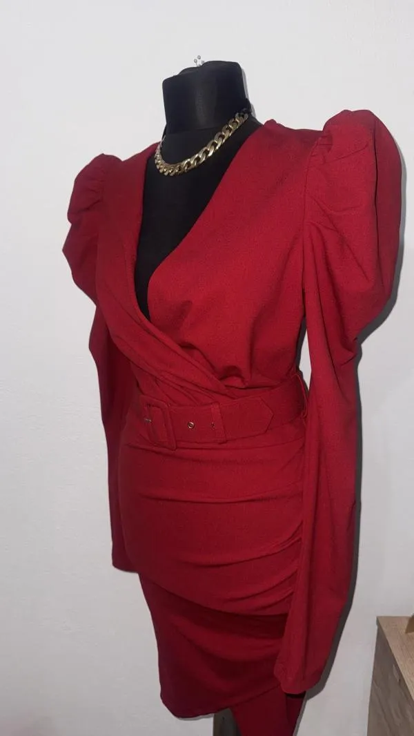Rochie de seară BonPrix EU 38 | Roșu, Mini, Mânecă lungă - Image 11