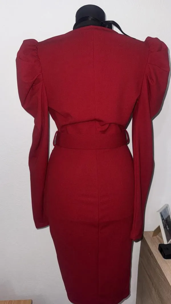 Rochie de seară BonPrix EU 38 | Roșu, Mini, Mânecă lungă - Image 12