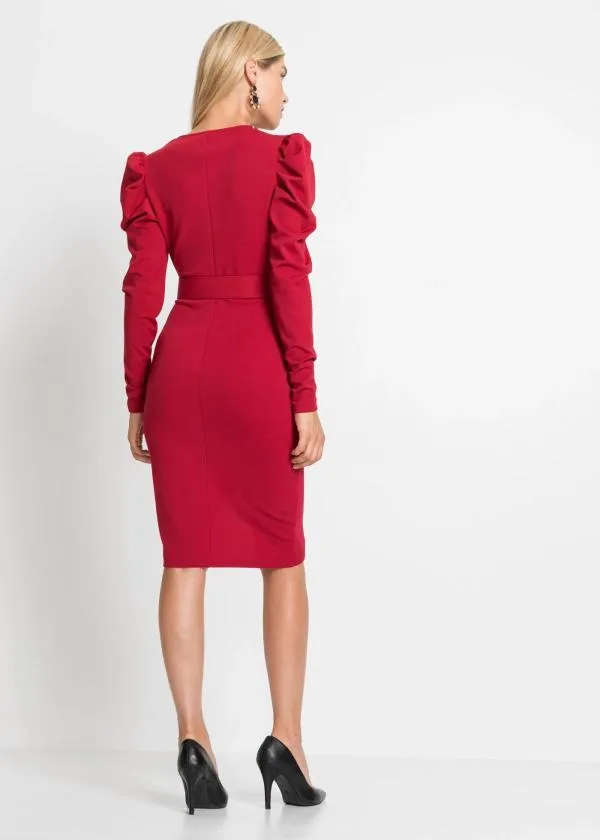 Rochie de seară BonPrix EU 38 | Roșu, Mini, Mânecă lungă - Image 4