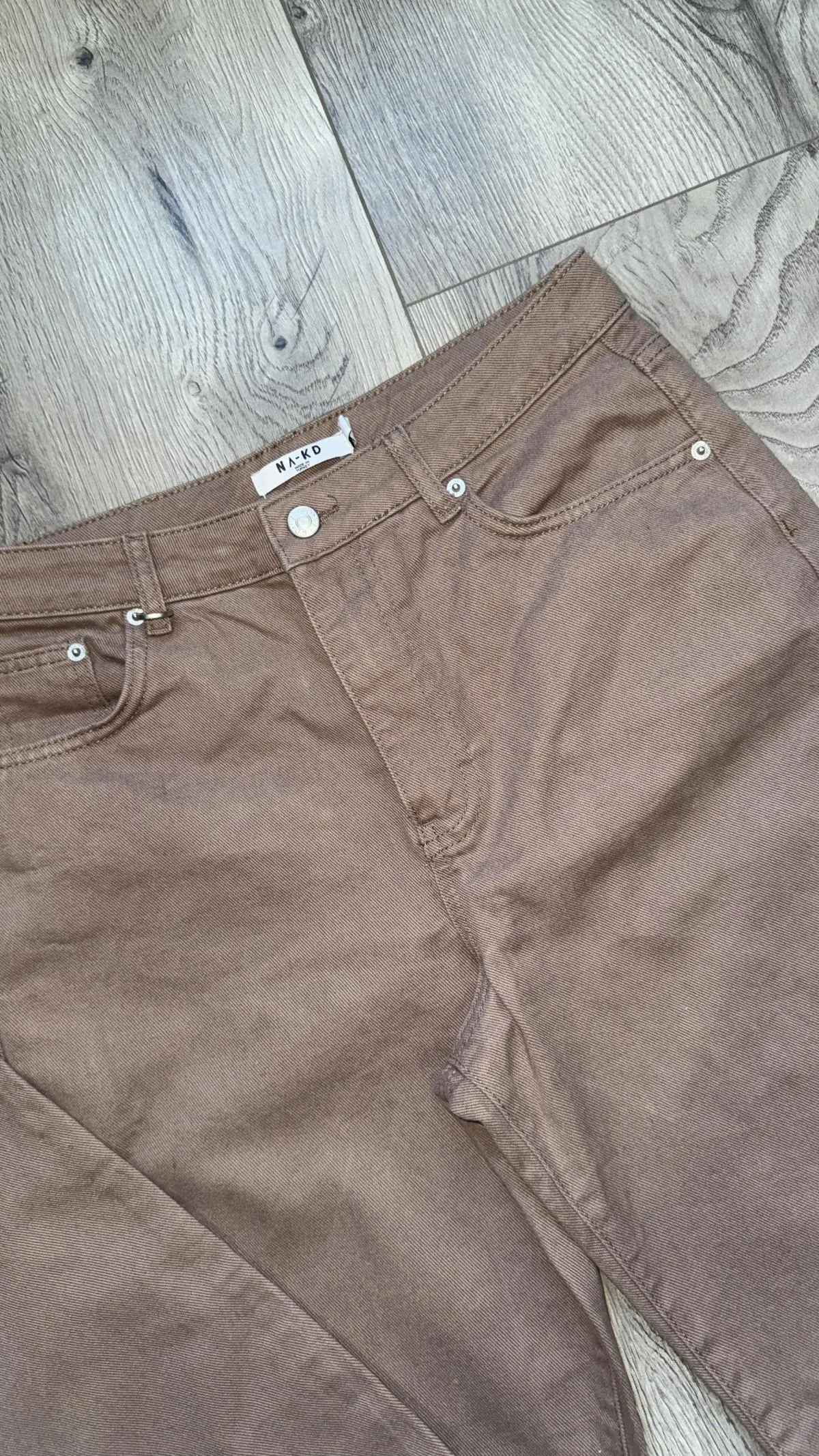 Blugi NA-KD EU 38 | Caramel, Lungi, Wide Leg fit, Denim - Image 3
