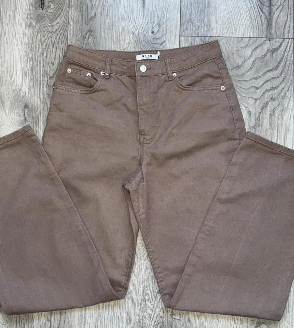 Blugi NA-KD EU 38 | Caramel, Lungi, Wide Leg fit, Denim - Image 2