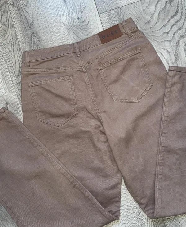 Blugi NA-KD EU 38 | Caramel, Lungi, Wide Leg fit, Denim - Image 5