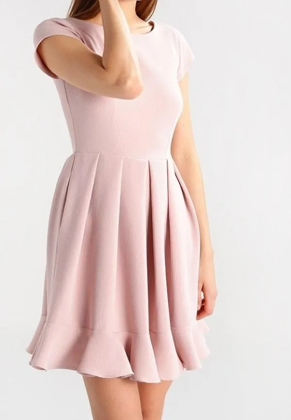 Rochie casual Closet EU 38 | Roz, Midi, Mânecă scurtă, Poliester - Image 2