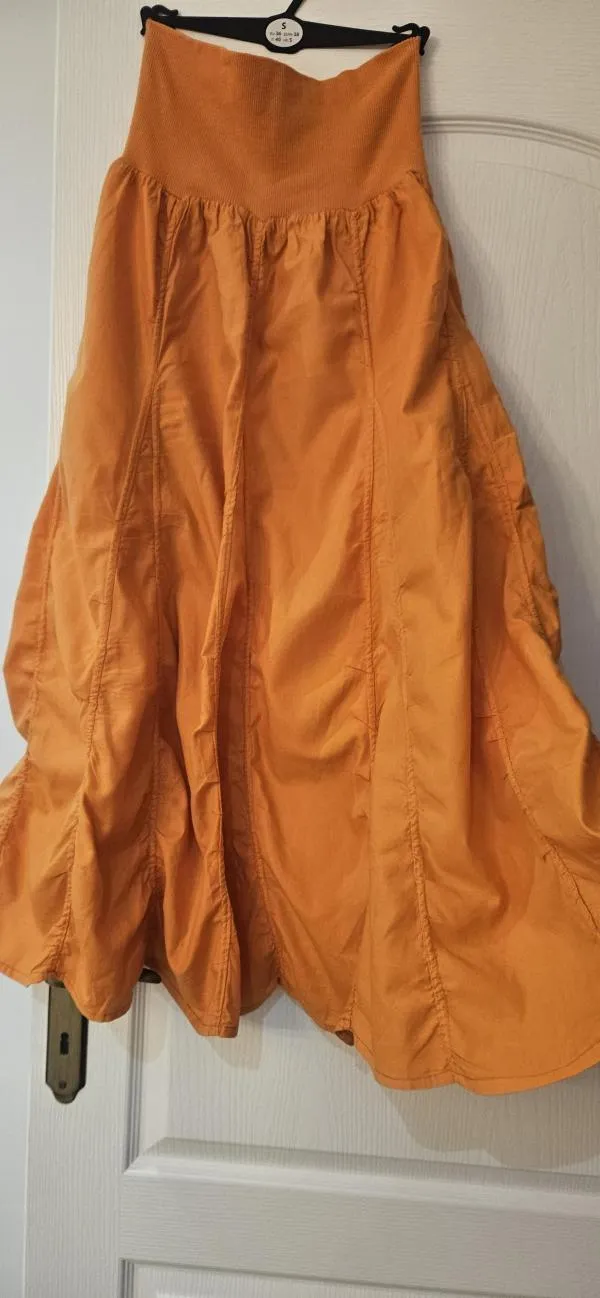 Fustă cloș Fiondrlinxa S-M | Portocaliu, Maxi, Cloș fit - Image 2