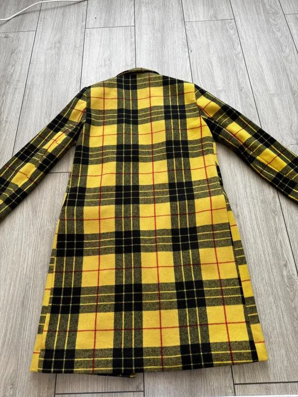 Palton lung Primark EU 32 | Galben, Fără glugă, Carouri - Image 4