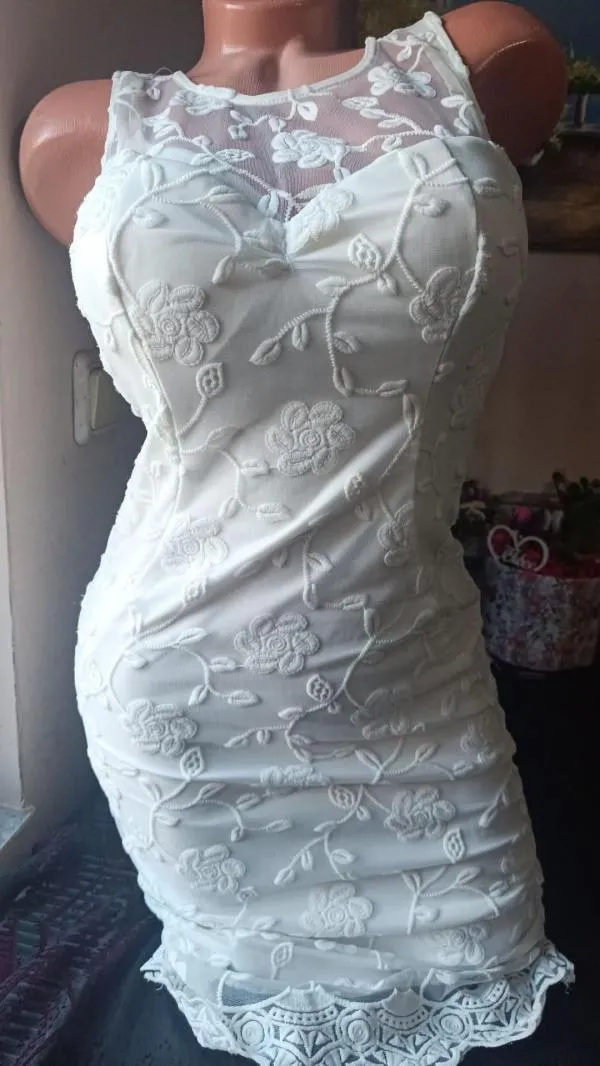 Rochie de ocazie Atmosphere EU 36 | Alb, Mini, Fără mâneci, Dantelă, Poliester - Image 3
