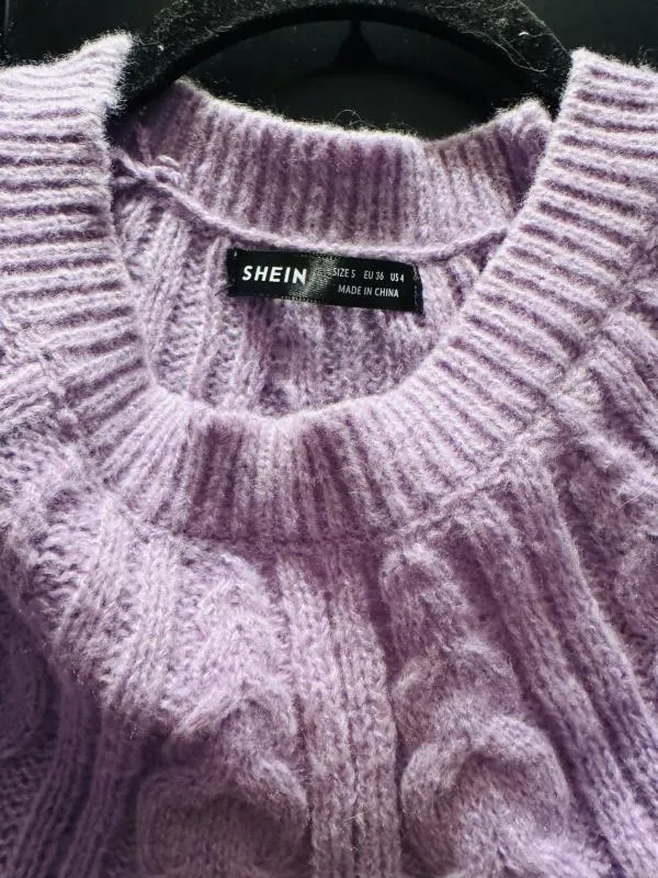 Pulover Shein EU 36 | Mov, Lung, Mânecă lungă, Regular fit - Image 3