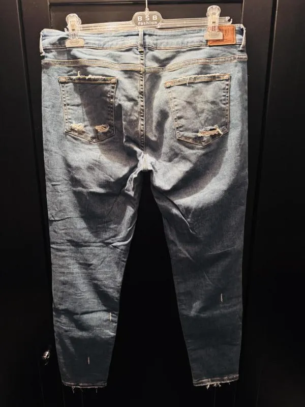 Blugi Zara EU 44 | Albastru, Lungi, Cu decupaje - Image 5