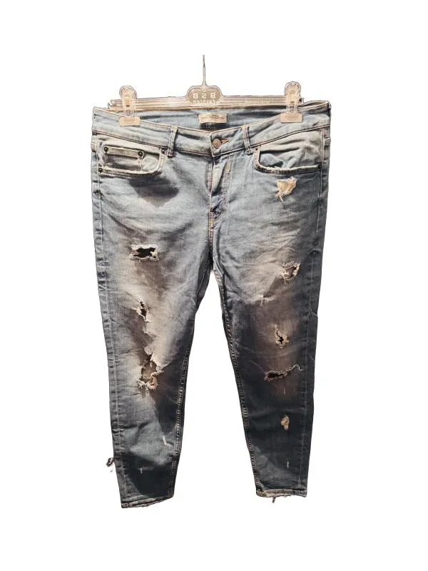 Blugi Zara EU 44 | Albastru, Lungi, Cu decupaje